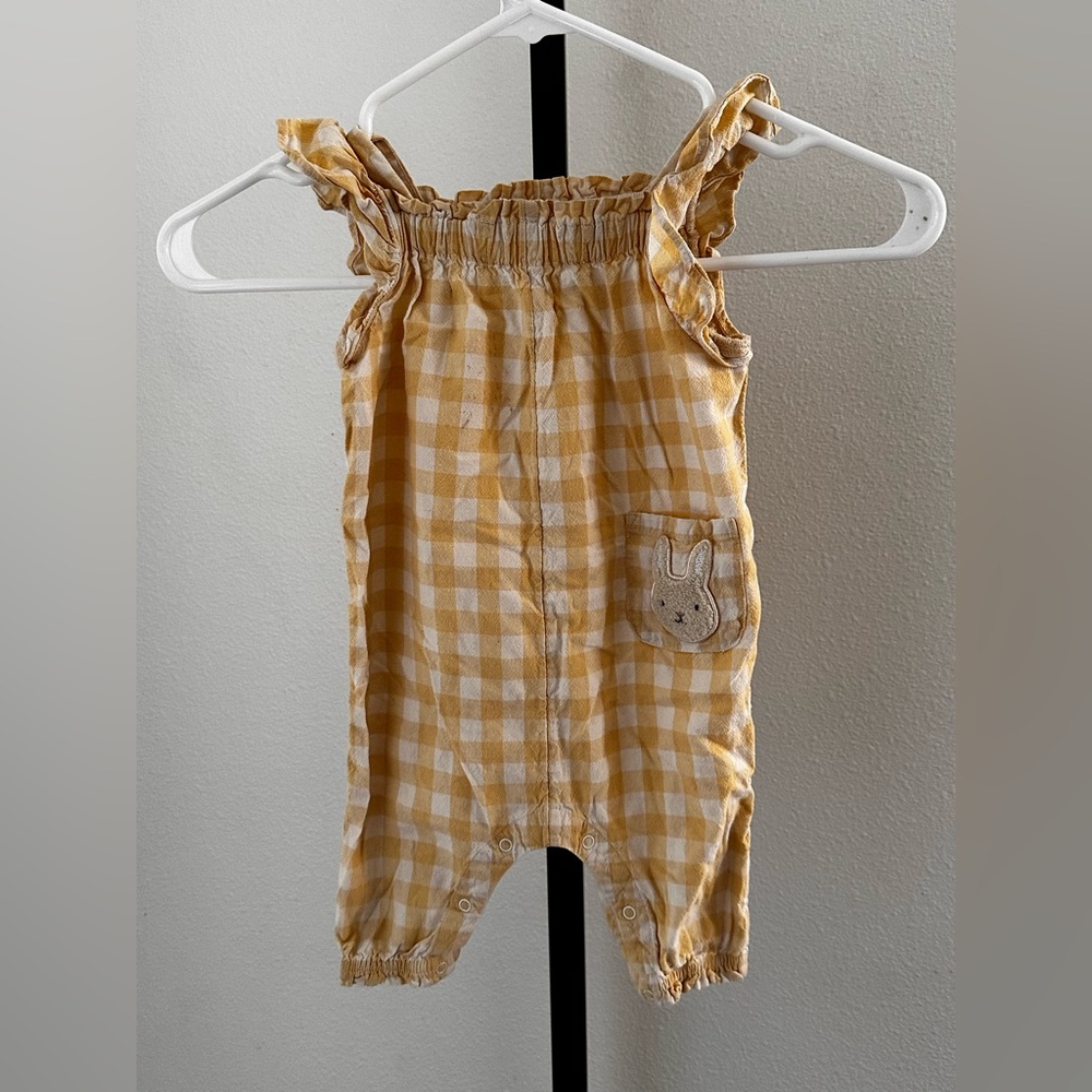 Cloud island 6-9 months yellow romper